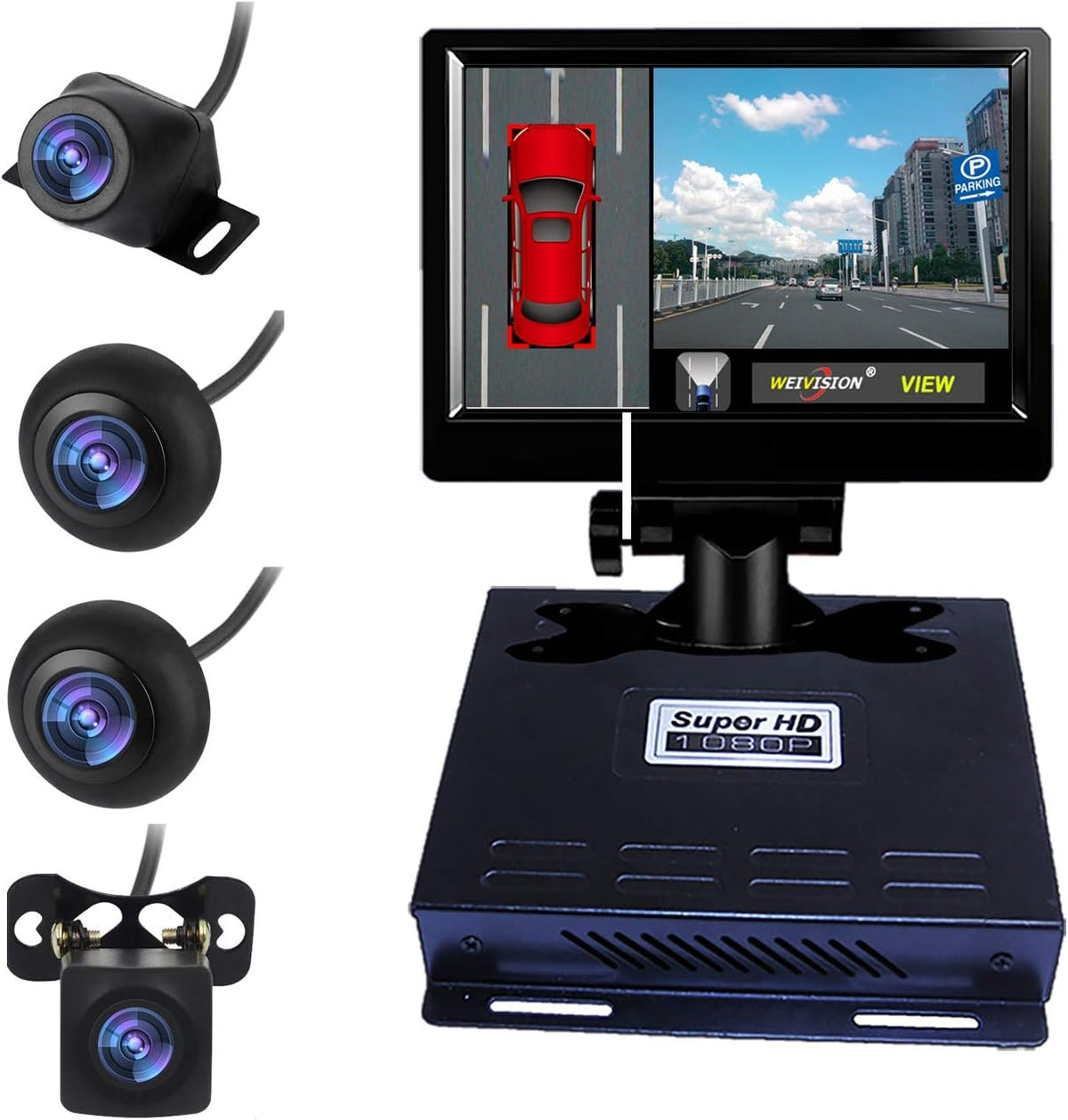 360 Degree Bird View Car DVR Camera System Kit with 7inch Monitor I436584