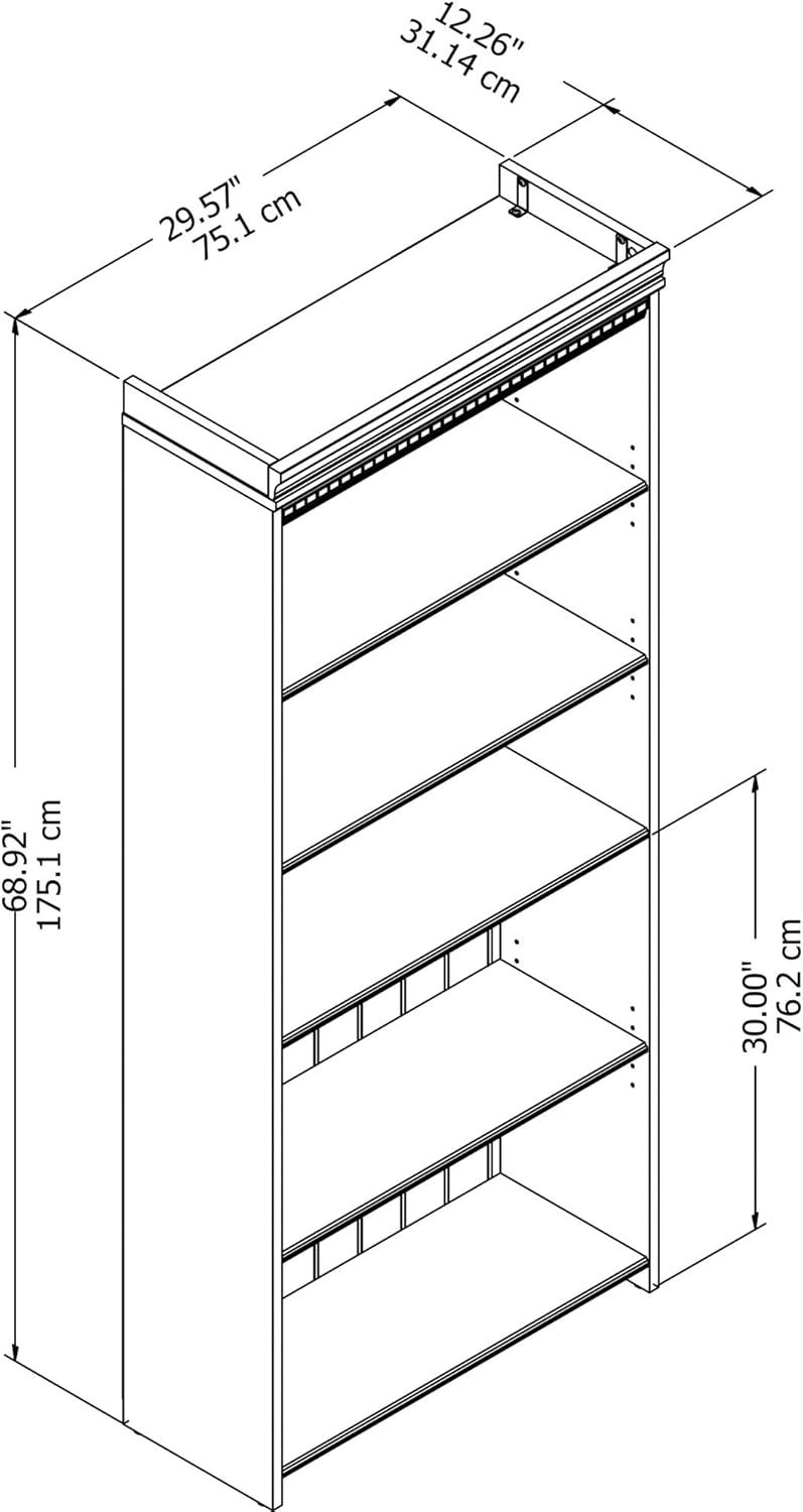 Antique White 5 Shelf Bookcase S164
