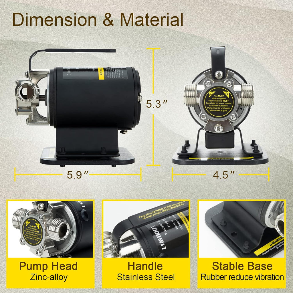 12V Portable Self-Priming Water Transfer Pump with Suction Hose Kit M21819