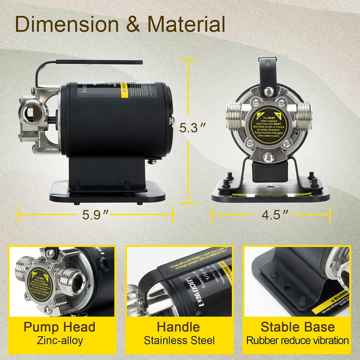 12V Portable Self-Priming Water Transfer Pump with Suction Hose Kit M21819