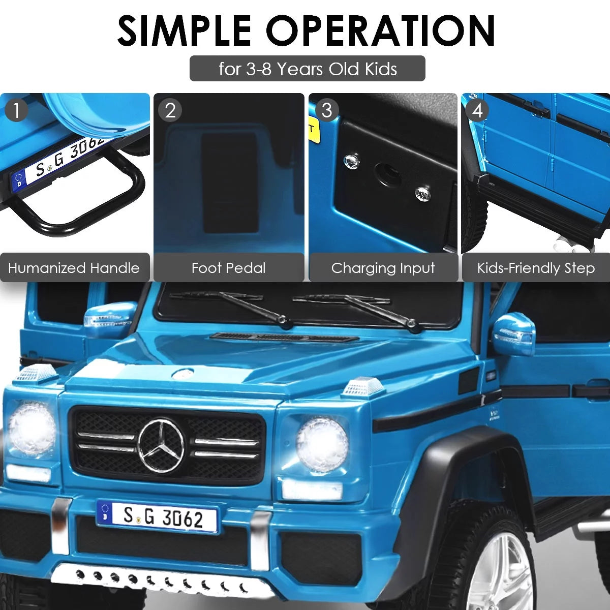 Blue 12V Electric Kids Ride On Car M87532