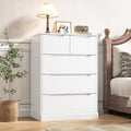 White 5 Drawer Wood Dresser U5753