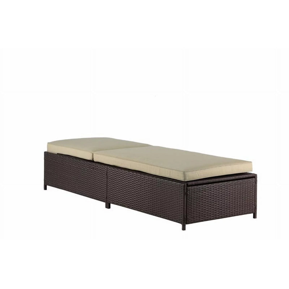 Brown Wicker Outdoor Storage Chaise Lounge I92416