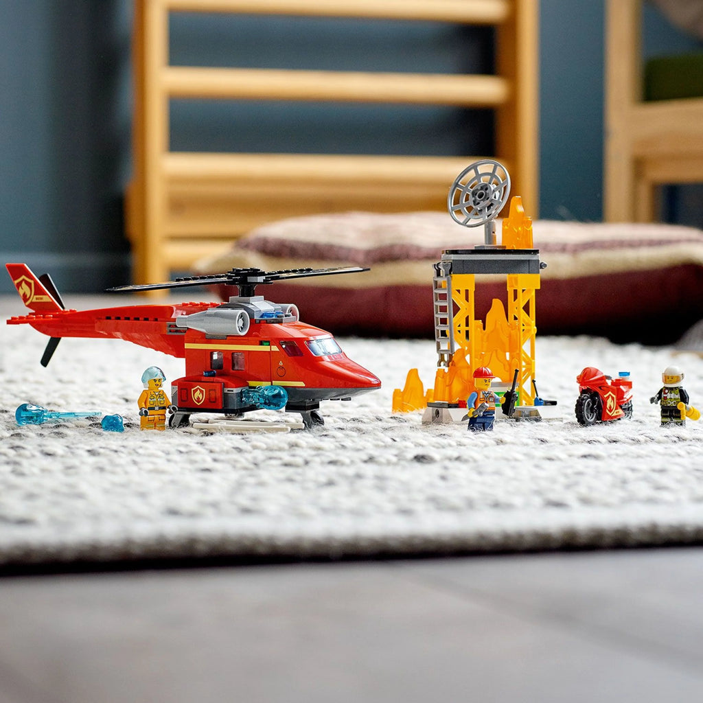 Fire Rescue Helicopter Building Toy and Playset 212 Pieces D11218