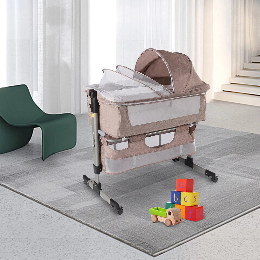 Baby Bassinet Bedside Sleeper with 5 Height Adjustable J723
