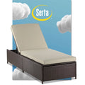 Brown Wicker Outdoor Storage Chaise Lounge I92416
