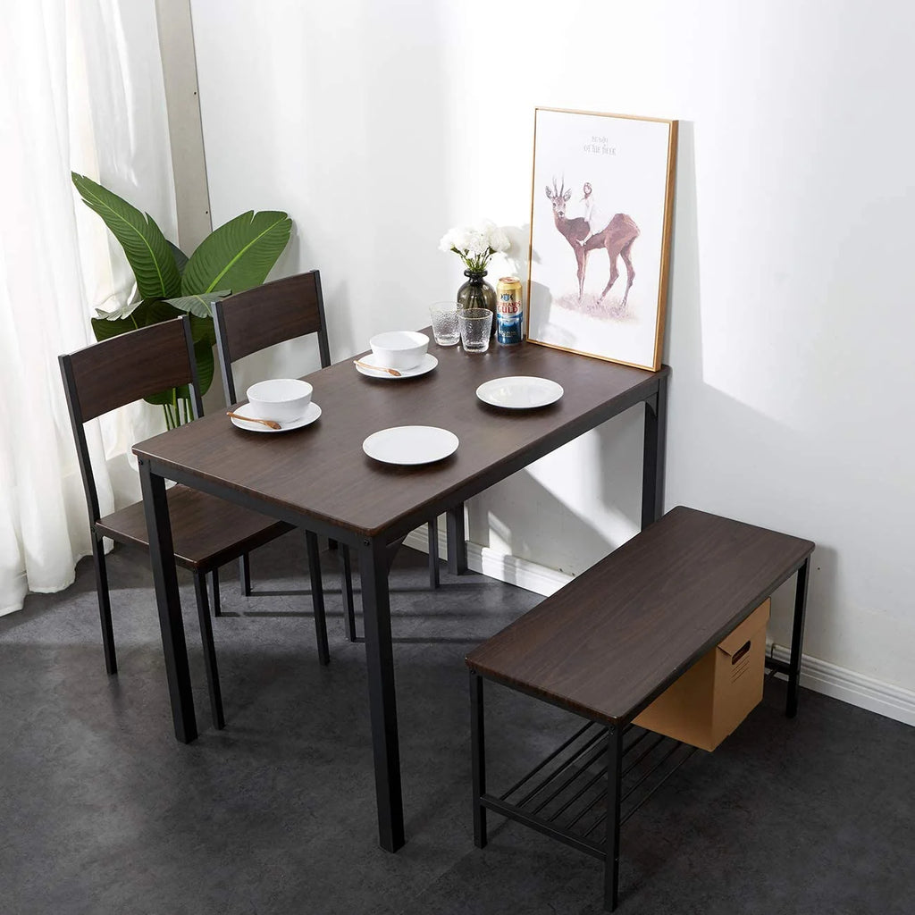 4 Person Dining Table Set with 2 Chairs and 1 Bench J814