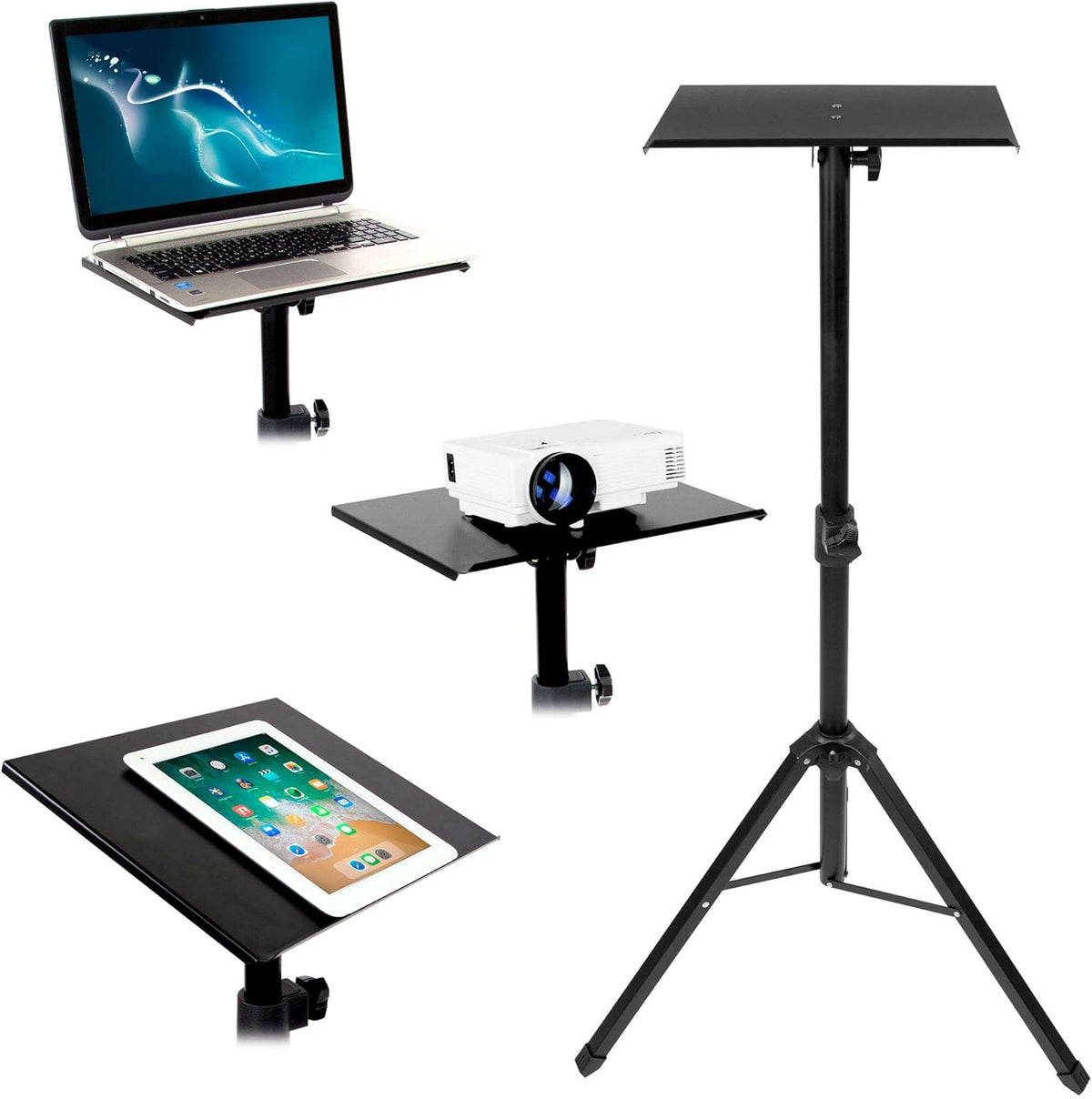 Folding Projector Tripod Stand with Tilting Tray and Carrying Case D8573