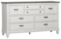 Wirebrushed White 8 Drawer Dresser C9686