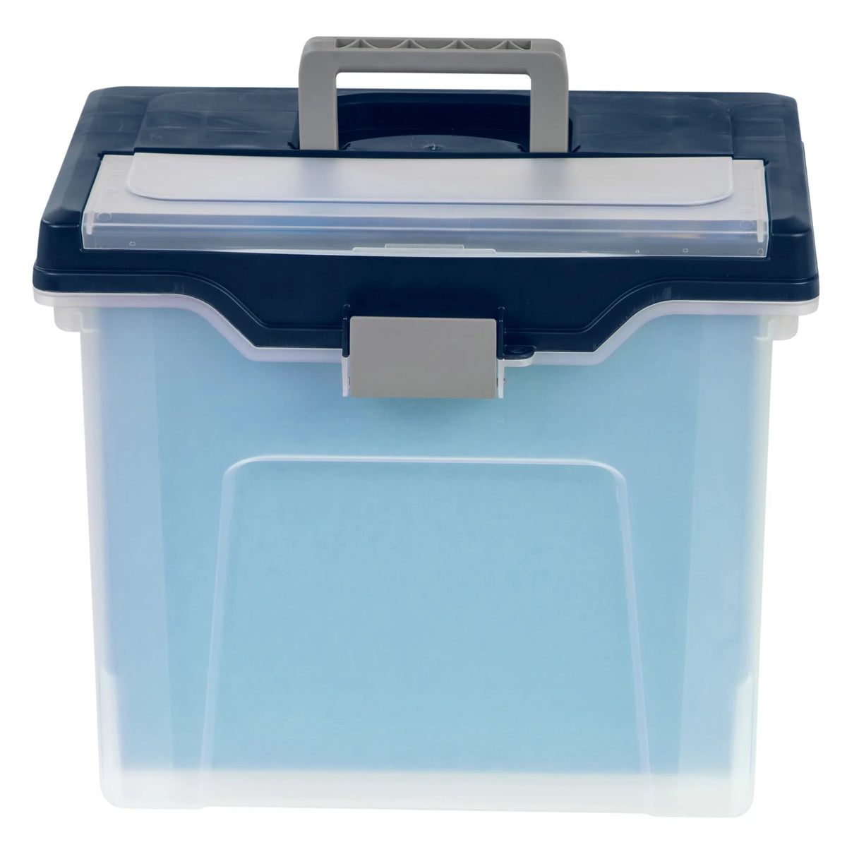 Large Mobile File Box Letter Size Clear Blue V758