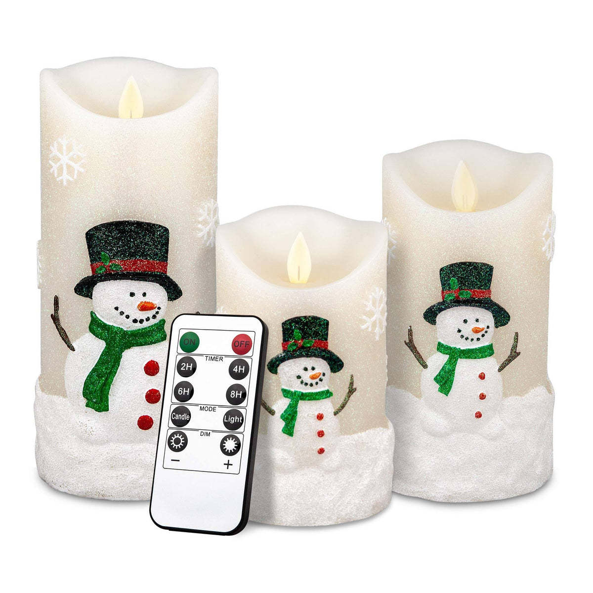 Flameless Candles Set of 3 with Timer and Remote L6537