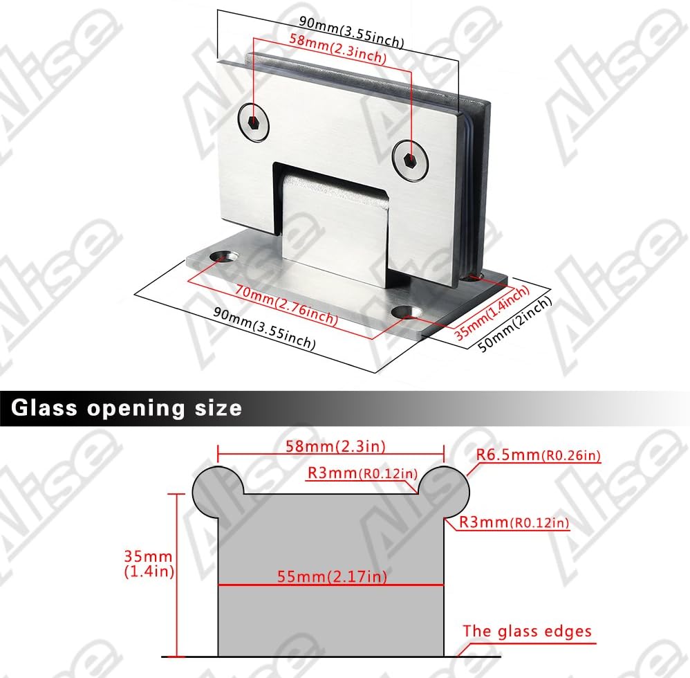 90 Degree Glass Door Cabinet Clamp Stainless Steel Brushed Nickel M49389