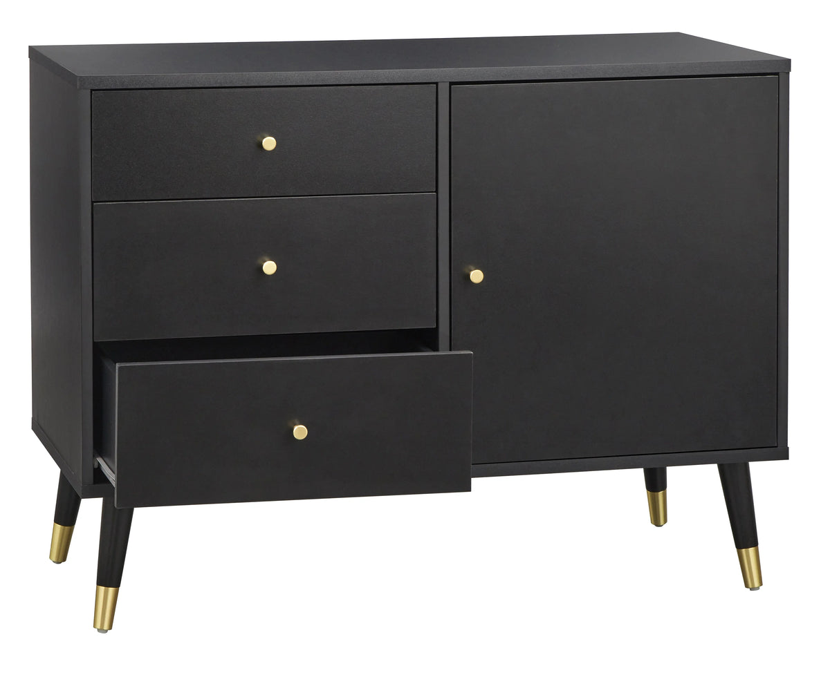 Black Mid Century Modern Dining Sideboard Buffet V60218