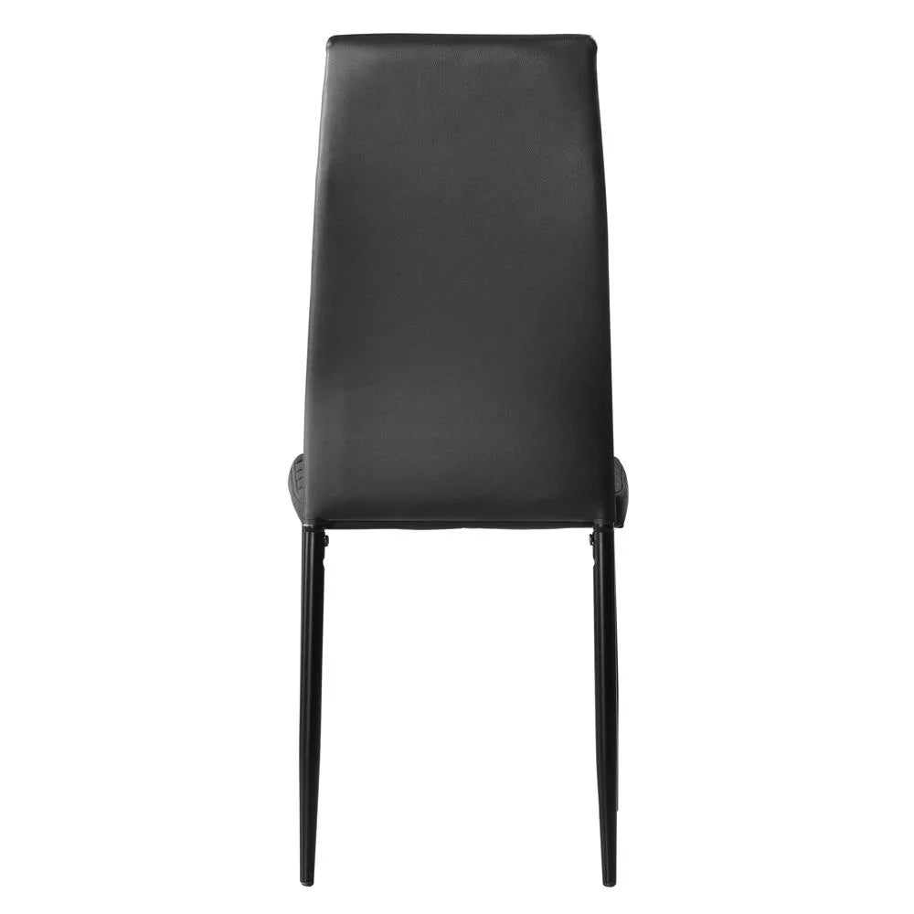 6 Pc High Back PU Leather Dining Chairs Black U17191