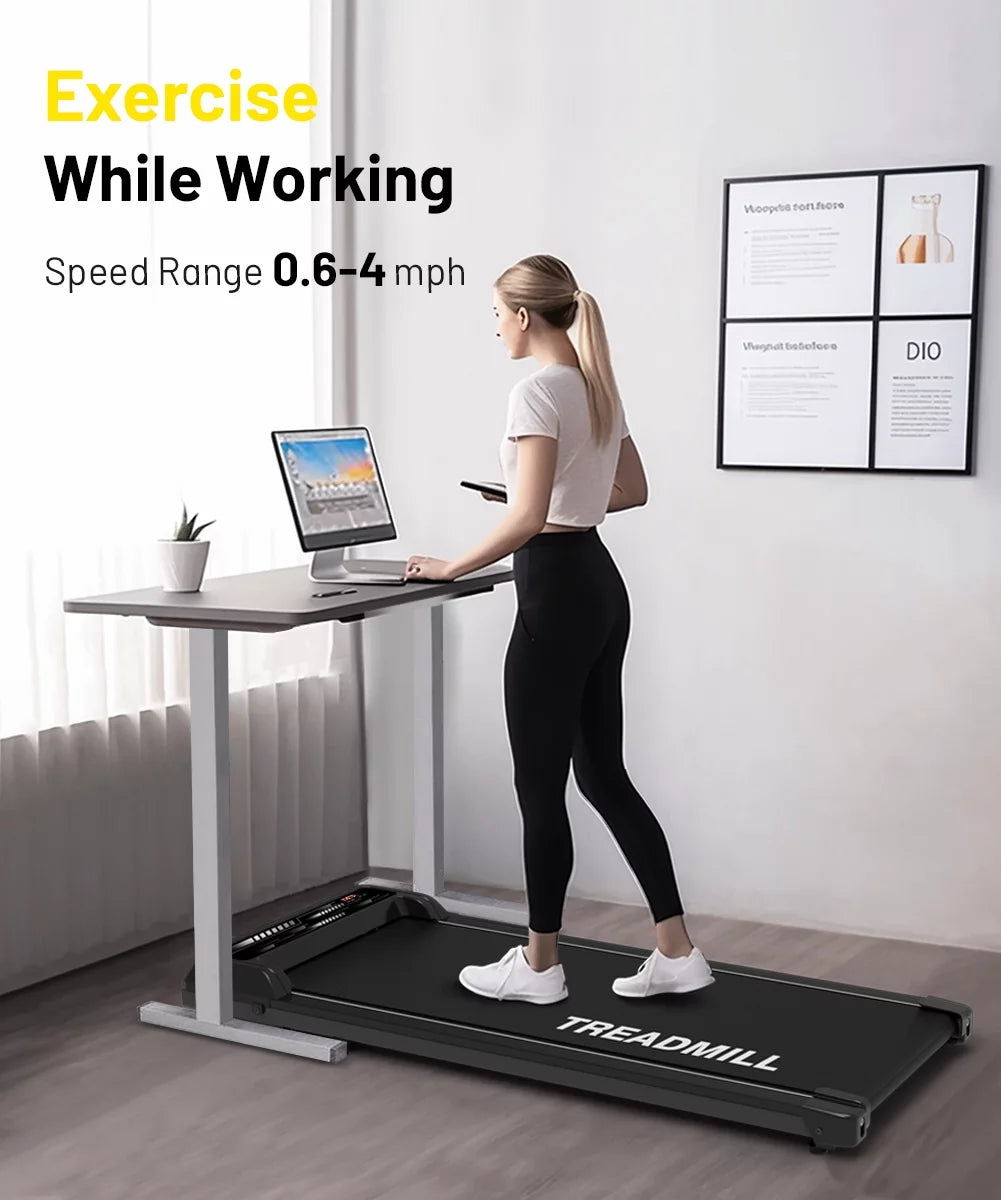 Black Portable Walking Pad Treadmill X423571