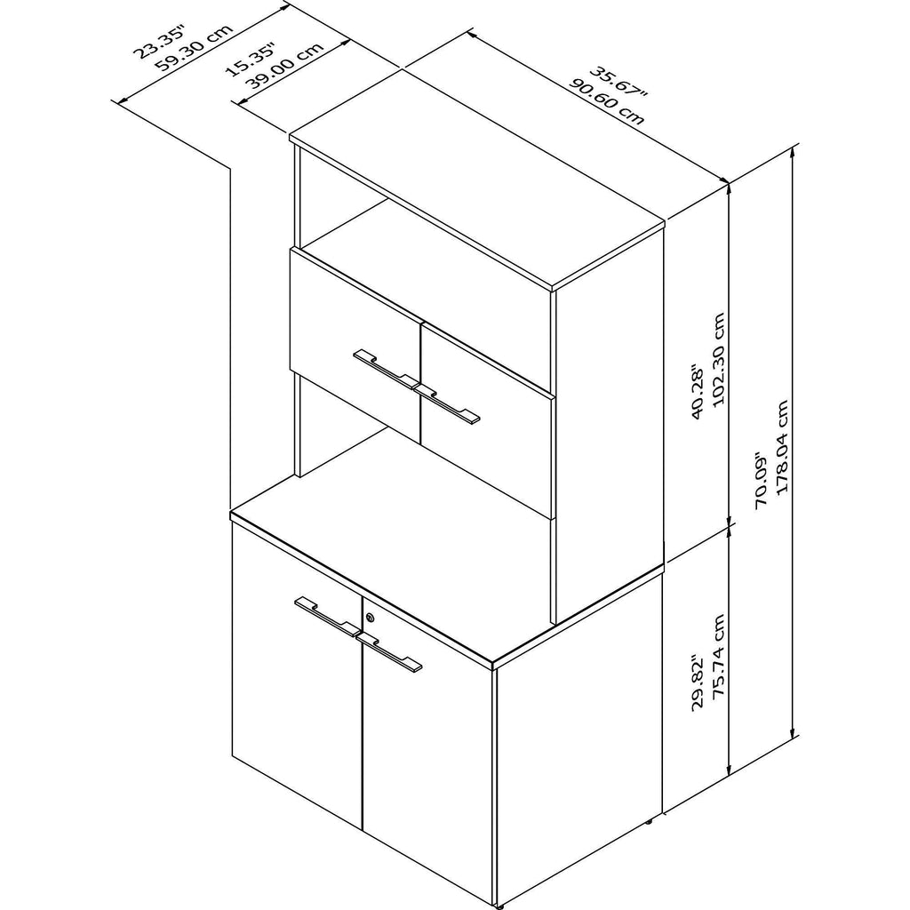 36x22W Tall Storage Cabinet with Doors and Shelves B5429