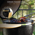 21” Large Ceramic Kamado Grill Cooker Oven Smoker with Trolley F150992