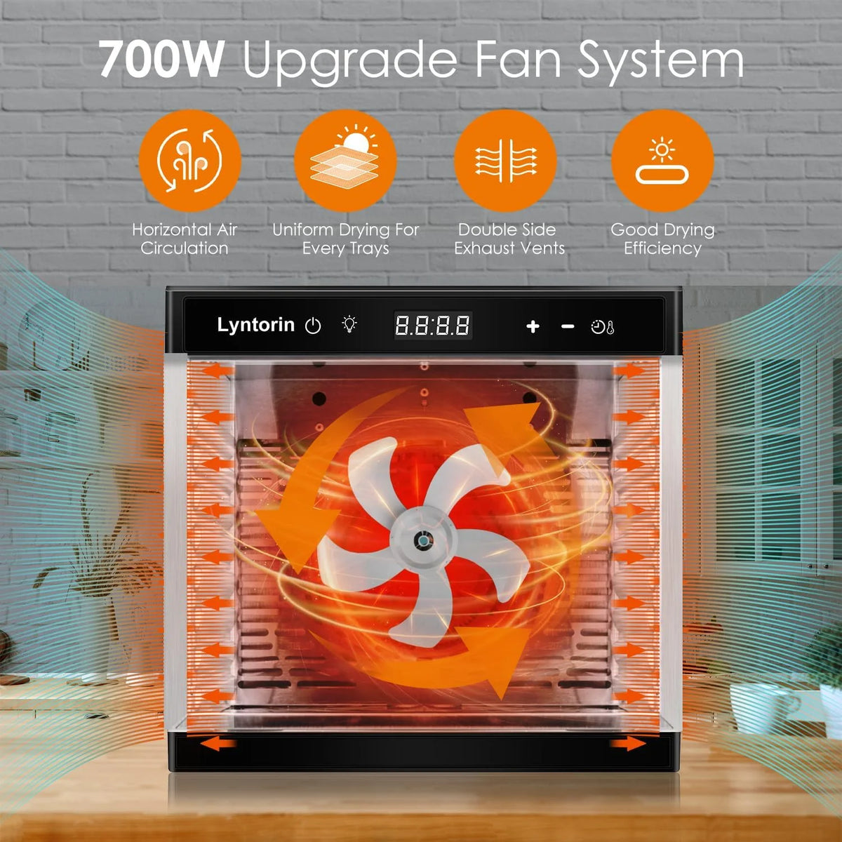 700W 8 Trays Food Dehydrator Machine N73783