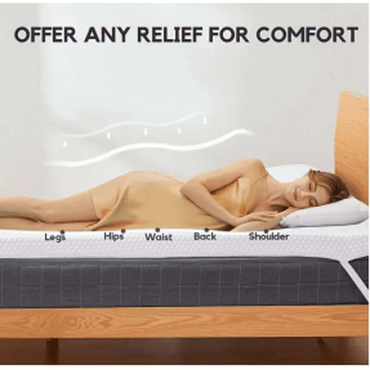2 inch Gel Memory Foam Mattress Topper with Washable Cover O6850