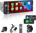 Single Din Car Stereo with Apple CarPlay Android Auto 6.9 inch Touchscreen Bluetooth P466