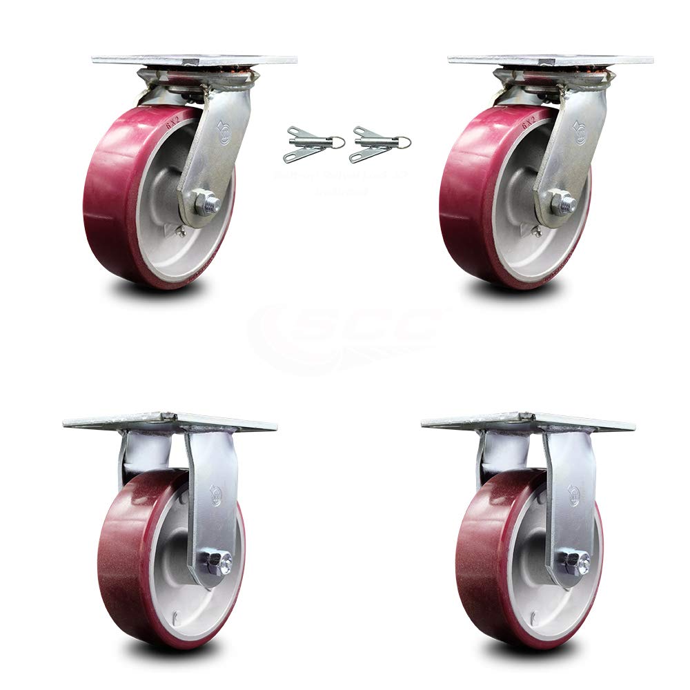 4 x 2 Maroon Wheels Swivel Caster Set 4 N5651