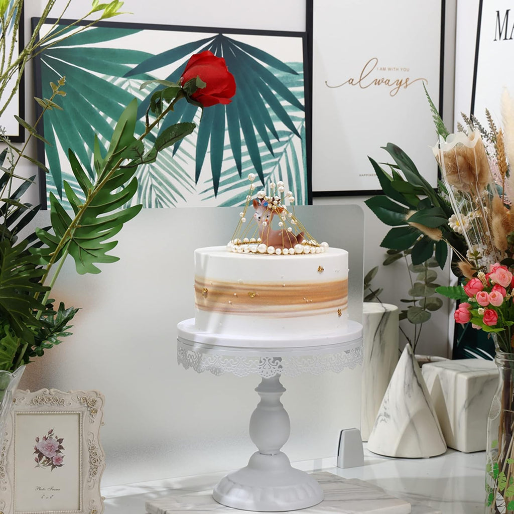 6 Pcs Metal Cake Stands Set Matte White F3662
