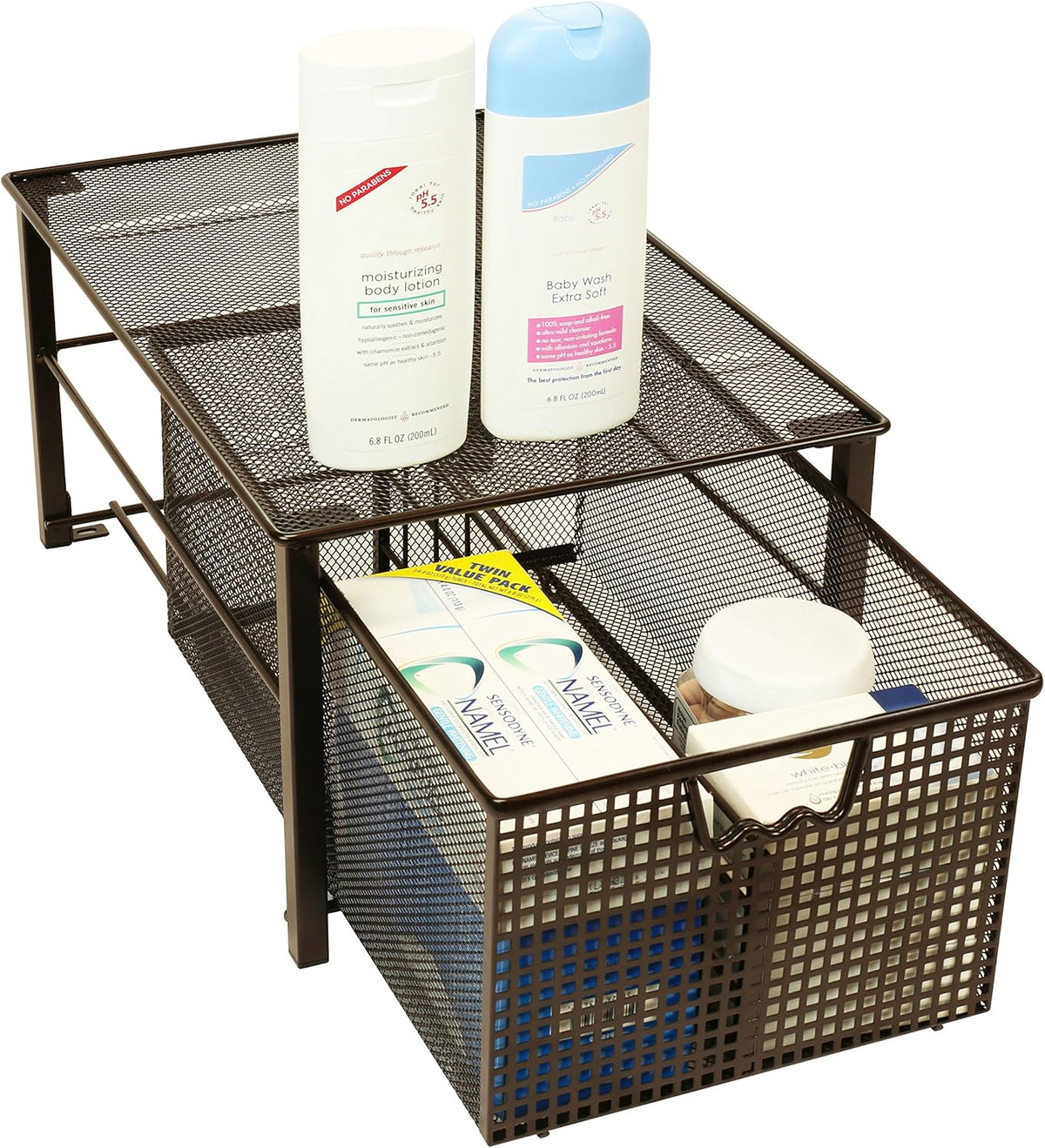 Bronze Mesh Cabinet Basket Organizer X6524