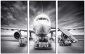 Black and White 3 Piece Framed Canvas Wall Art B729348