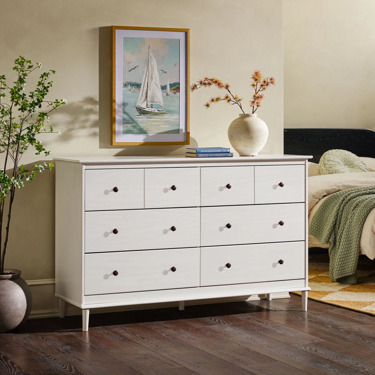 Walnut 6-Drawer Solid Wood Dresser R84709