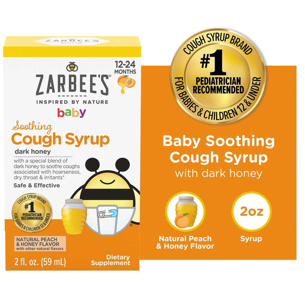 Baby Soothing Cough Syrup, Peach & Honey Flavor, 2 fl oz K75337