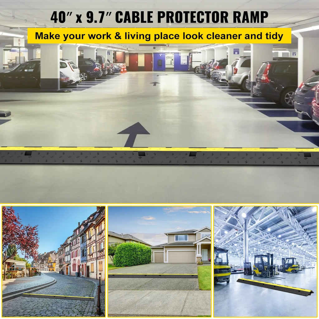 4PCS 2-Cable Rubber Speed Bump Cable Protector Ramp Z77841