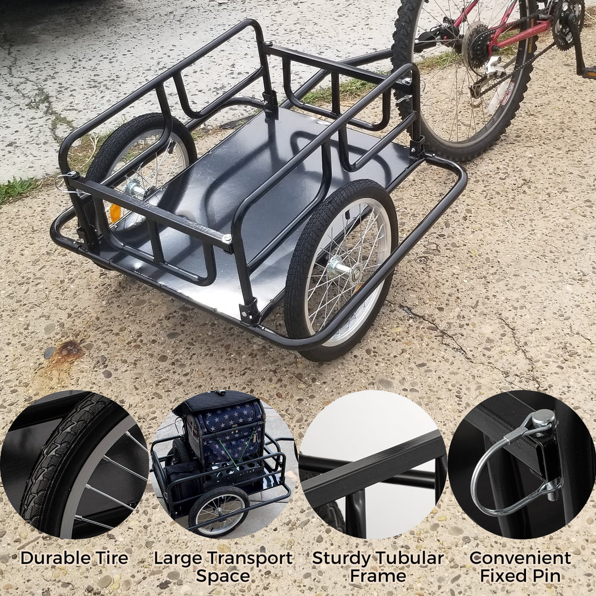 Foldable Bike Cargo Trailer with 16'' Wheels F277709