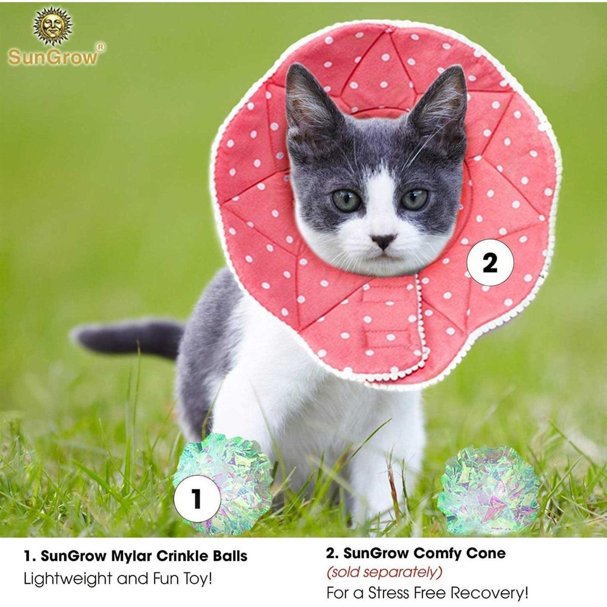 Clear Mylar Cat & Ferret Crinkle Balls & Chase Toy Y591610