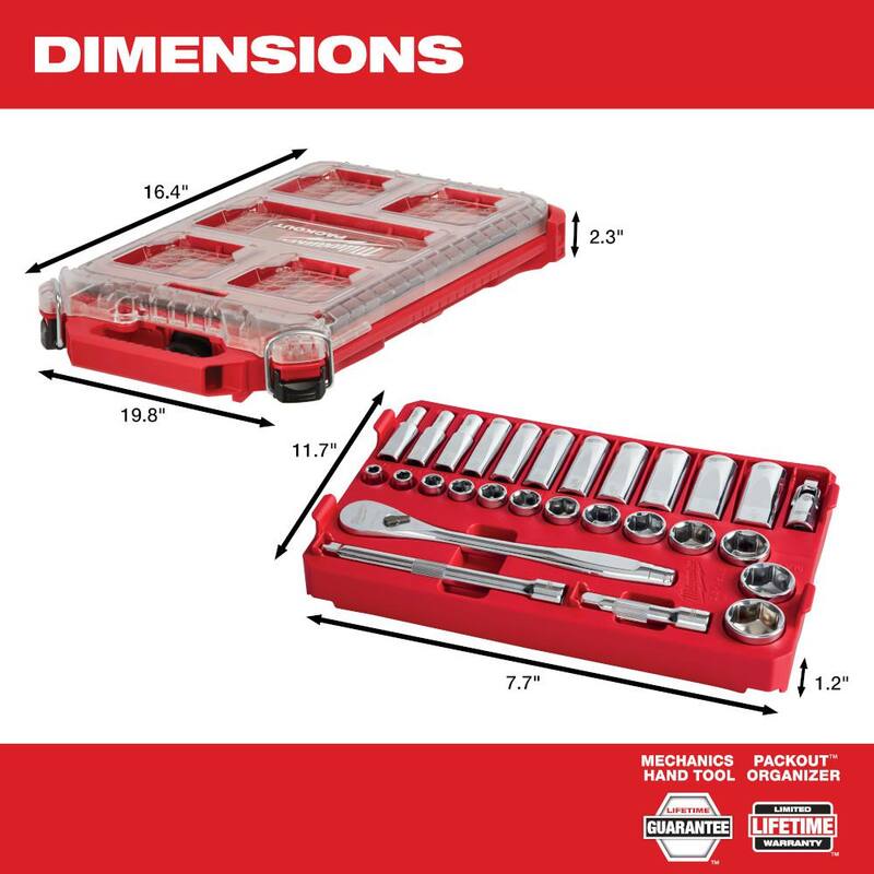 3/8 in. Drive SAE Ratchet and Socket Mechanics Tool Set (28-Piece) I2542