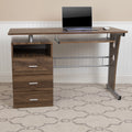 Rustic Walnut Desk with Three Drawer P831