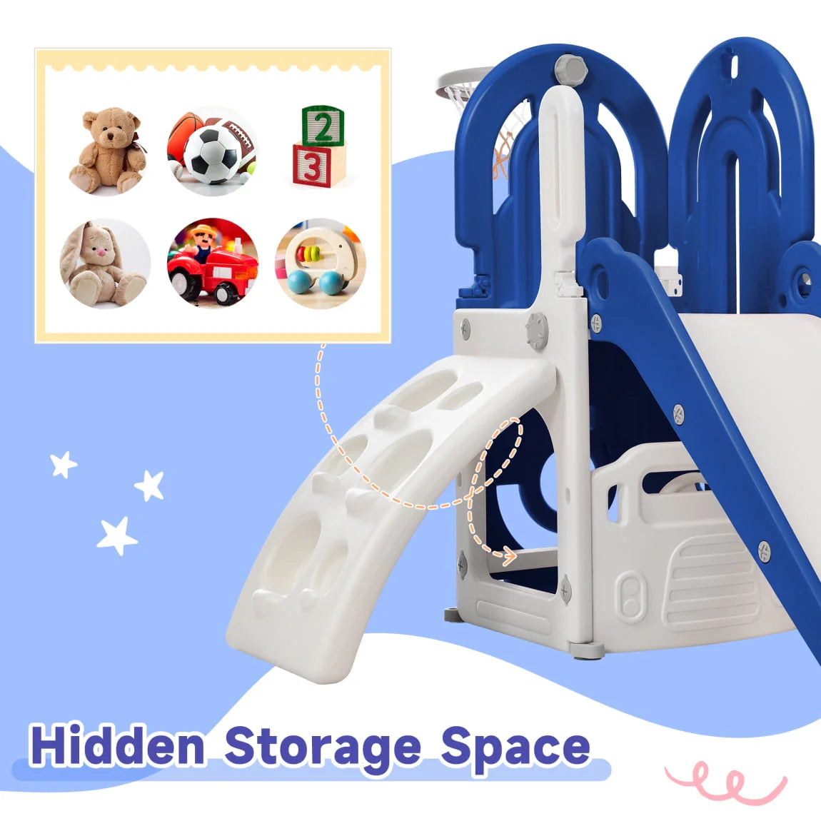 Toddler Climber and Slide Set 4 in 1 Blue B7300