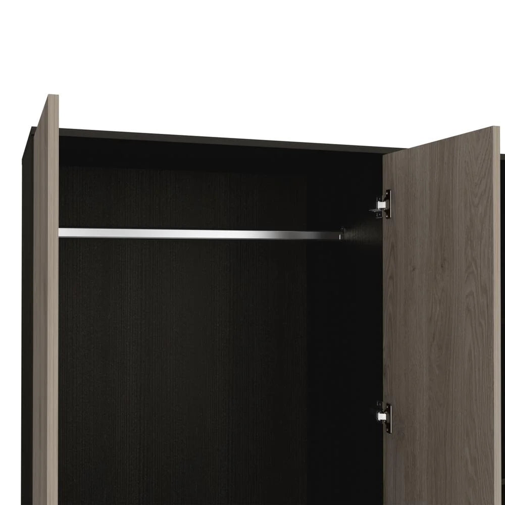 Black Light Gray Mirrored Armoire S844403