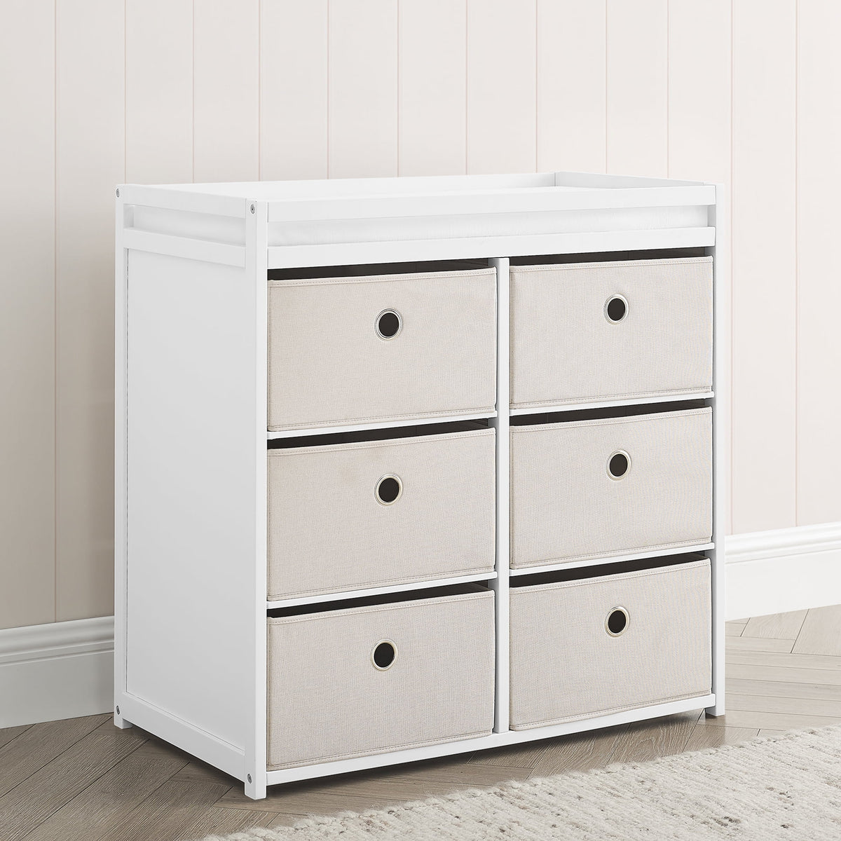 Changing Table with Fabric Bins X146