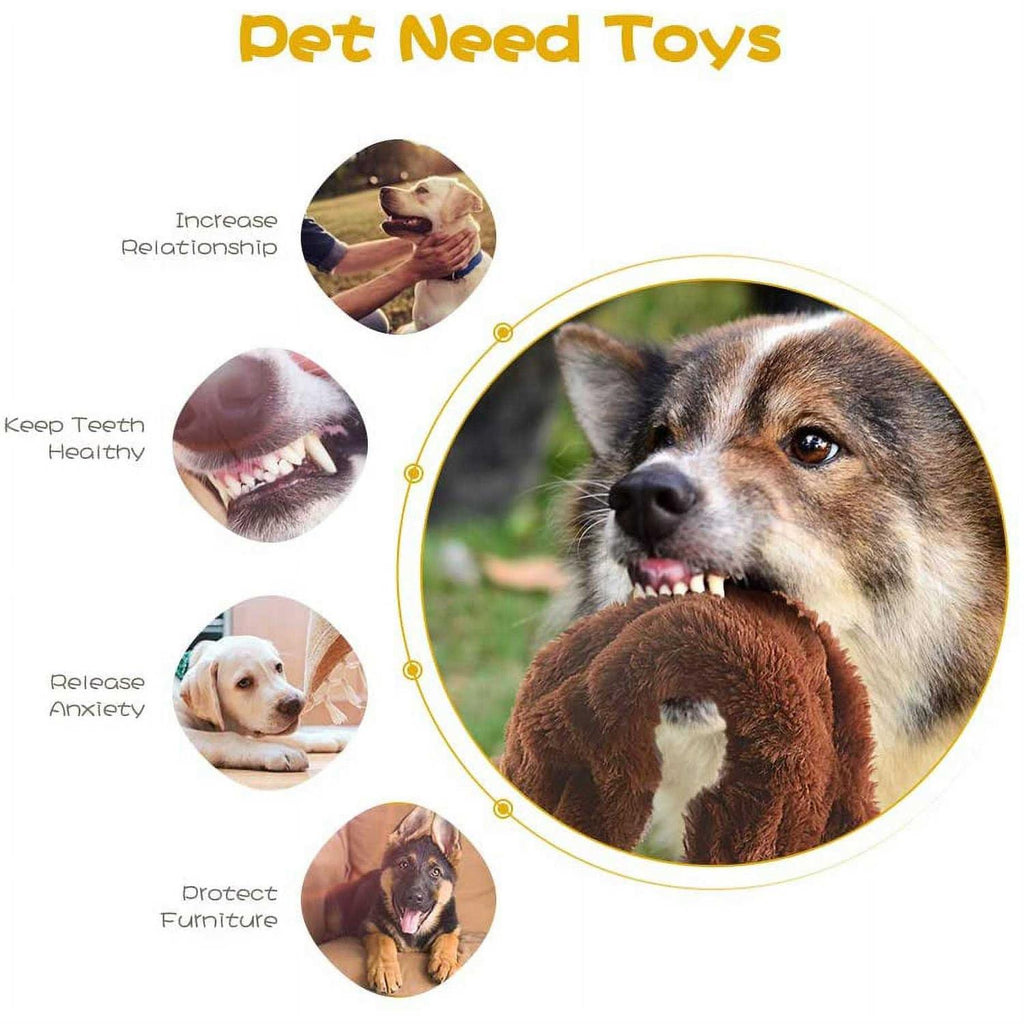 No Stuffing Plush Dog Squeaky Chew Toy N993809