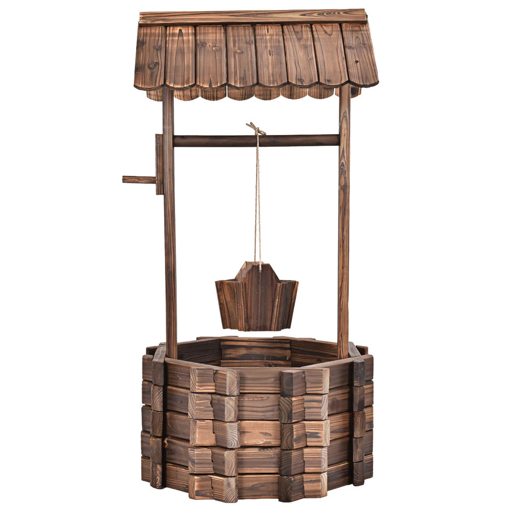 Wooden Wishing Well Planter G66421