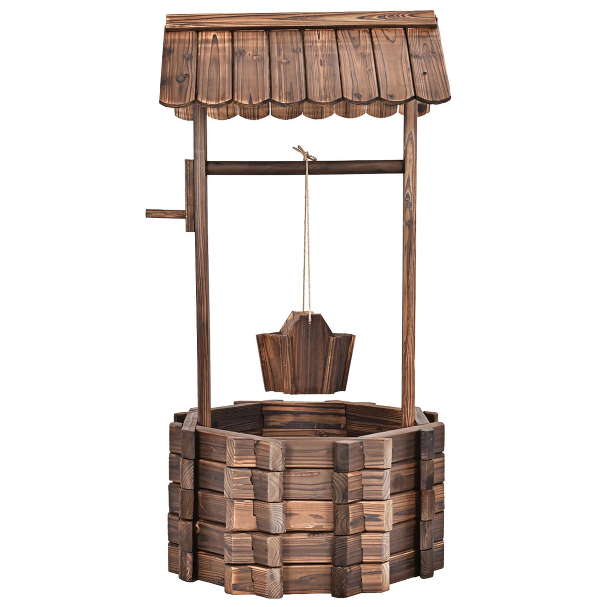 Wooden Wishing Well Planter G66421