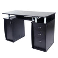 Brown Computer Desk with 3 Drawers Bookcase U435685
