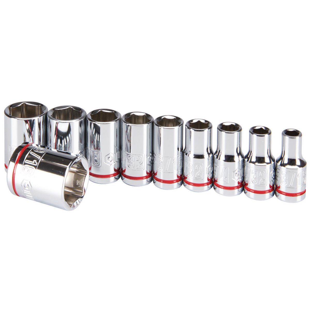 1/4 in. Drive SAE Chrome Socket Set, 10-Piece P2415