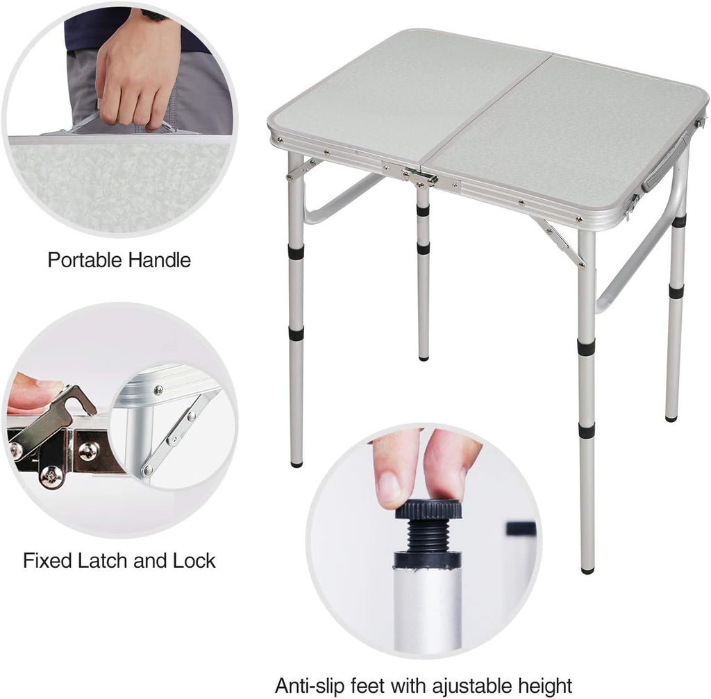 24''x16'' Aluminum Ultralight Height Adjustable Folding Camping Table R680