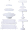 6 Pcs Metal Cake Stands Set Matte White F3662