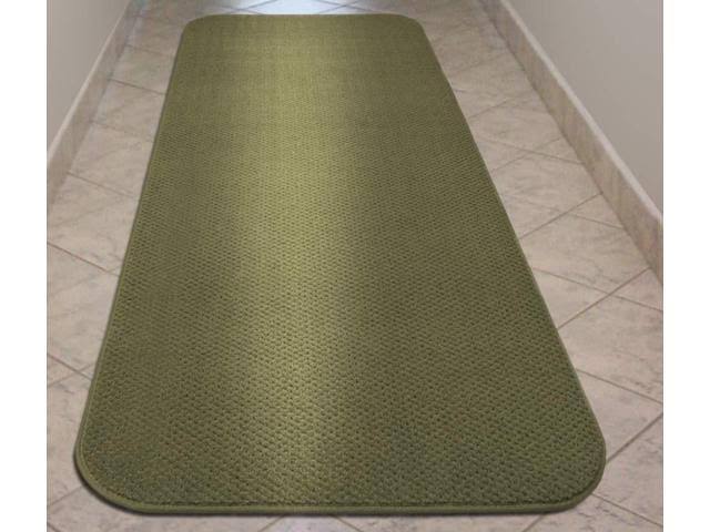 Olive Green 6 ft. x 36 in. Skid-Resistant Carpet Runner V471870