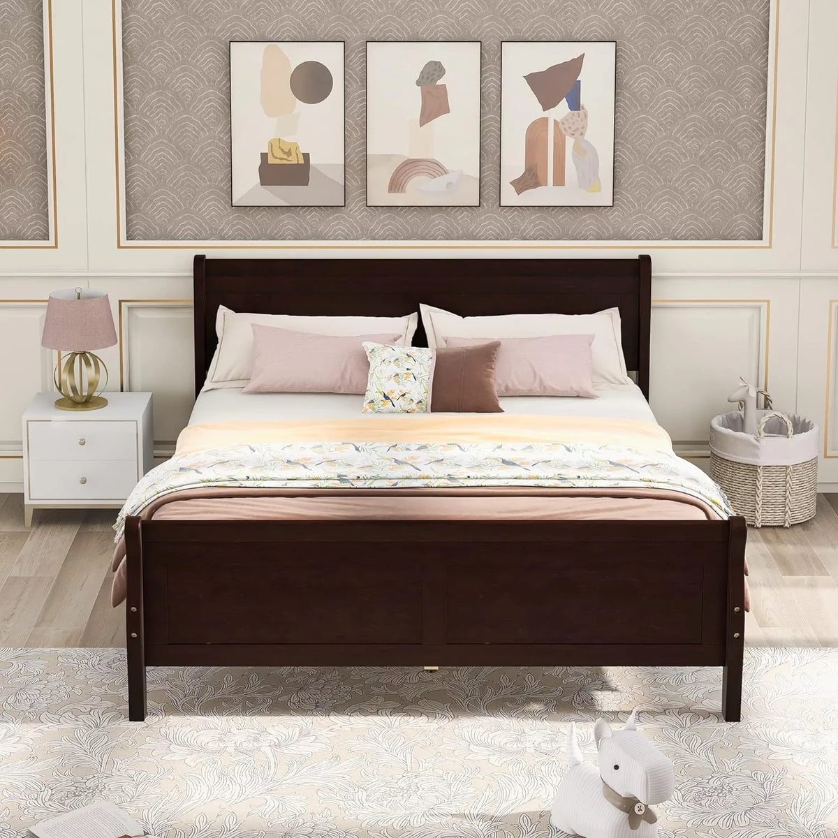 Full Platform Bed Frame with Headboard and Footboard F2860