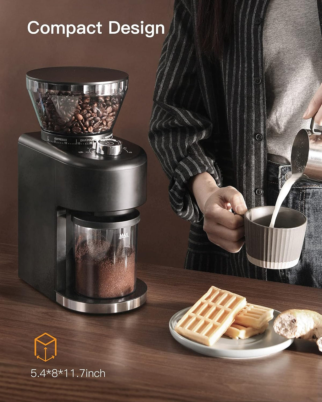 Electric Conical Burr Coffee Grinder with 35 Grind Settings X32731