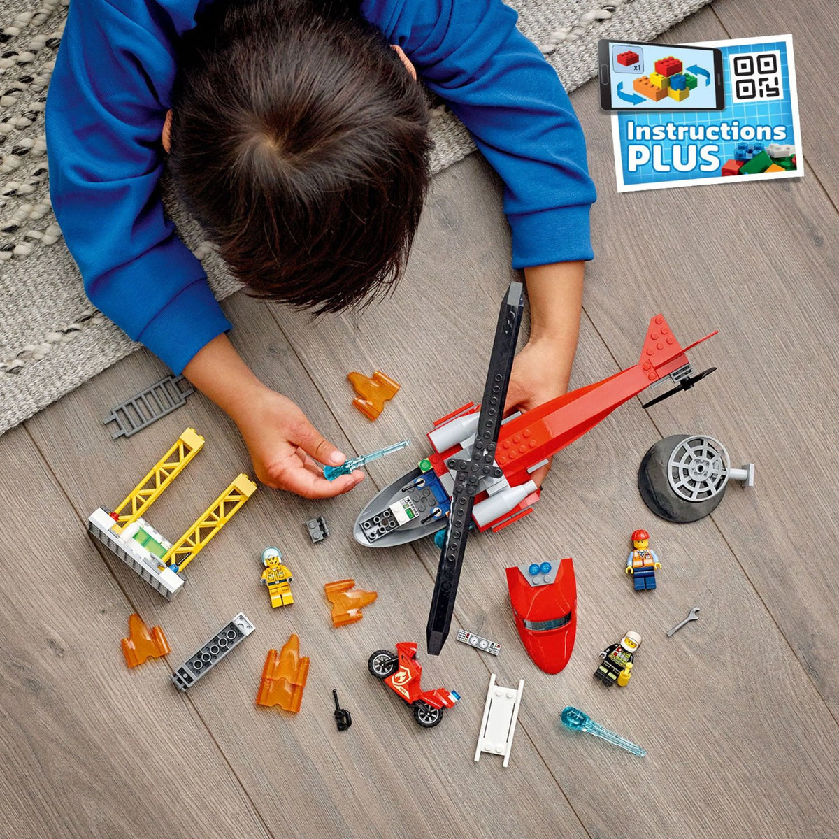 Fire Rescue Helicopter Building Toy and Playset 212 Pieces D11218
