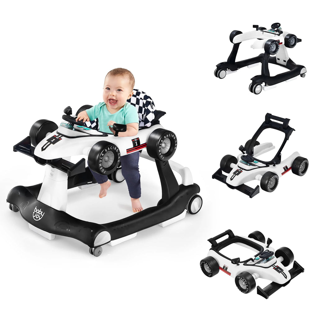 Foldable Adjustable Height Blue Baby Walker O7368